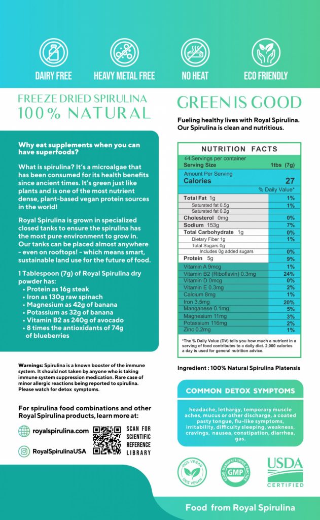 ROYAL SPIRULINA - Freeze-Dried Spirulina Powder