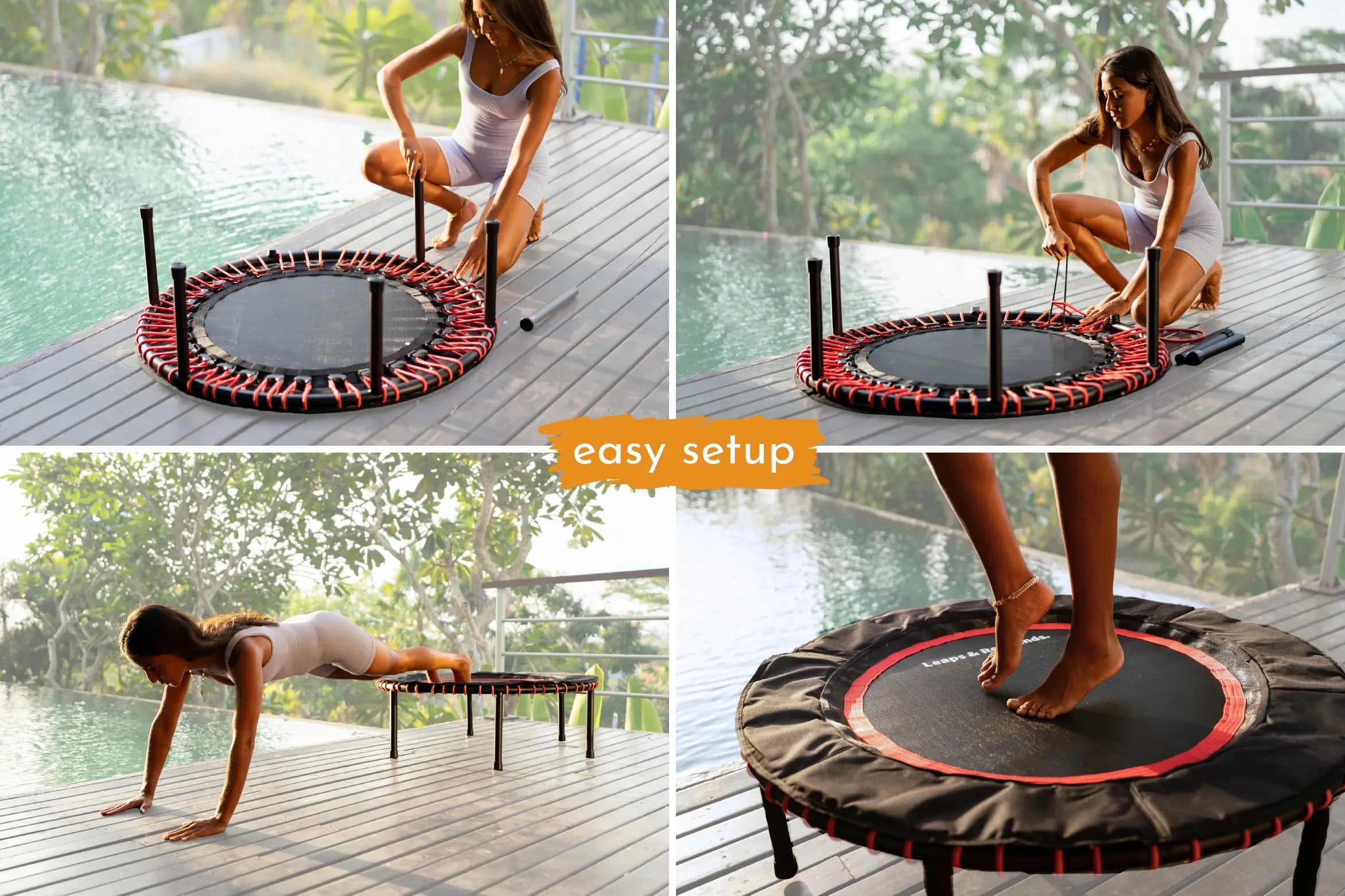 Mini Trampoline Rebounder for Adults - Fitness Trampoline